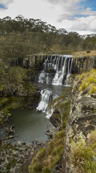 The scenic Ebor Falls in Guy Fawkes River National Park in Ebor, Armidale Area, Country NSW