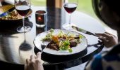 Guests dining at Eucalypt Restaurant inside the Fairmont Resort & Spa, Leura in the Blue Mountains
