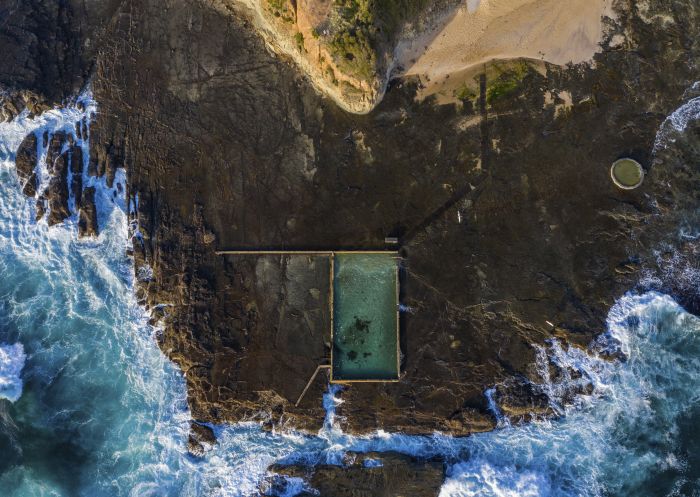 South Werri (Ourie) Ocean Pool, Gerringong Scenic aerial over Ourie Pool off Werri Beach, Gerringong.