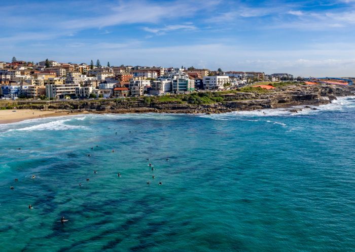 Maroubra Beach, Maroubra Surfers waiting to catch the next wave off Maroubra Beach, Maroubra