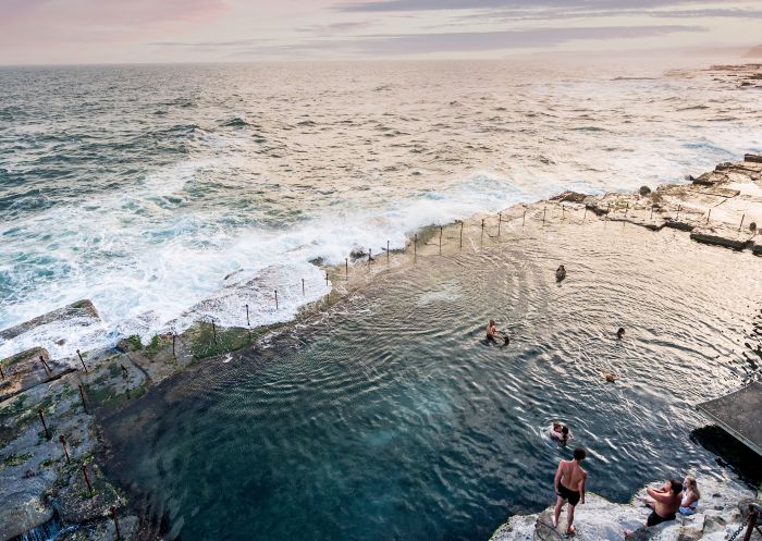 Bogey Hole, Newcastle People enjoying a dip at the Bogey Hole, Newcastle