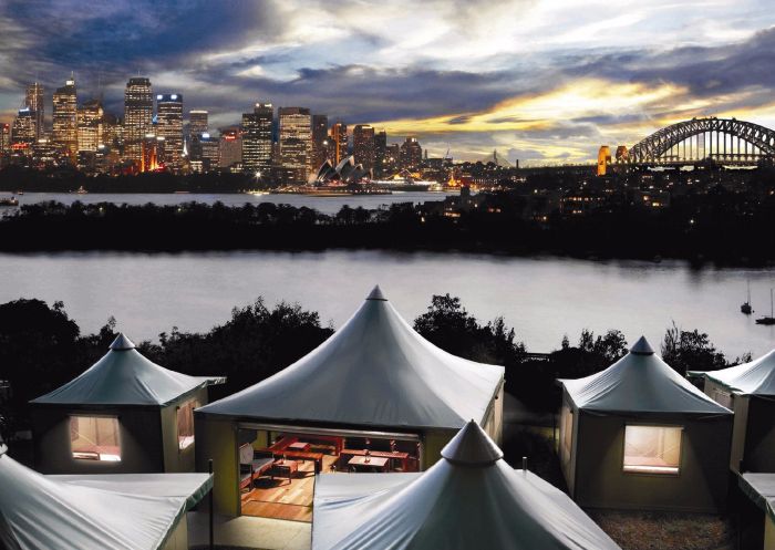 Scenic view over the harbour at Roar and Snore Taronga Zoo, Mosman