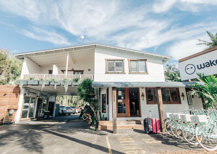 Wake Up! Byron Bay, Byron Bay - Credit: Wake Up! Byron Bay Front entrance with bikes at Wake Up! Byron Bay, Byron Bay